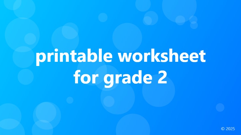 printable worksheet for grade 2