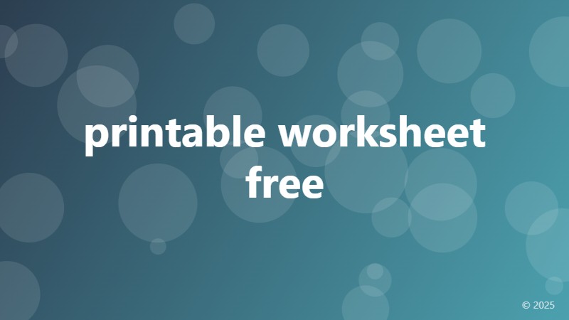 printable worksheet free