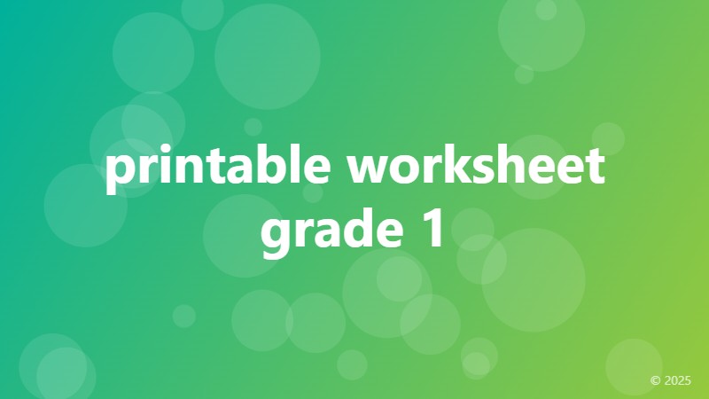 printable worksheet grade 1