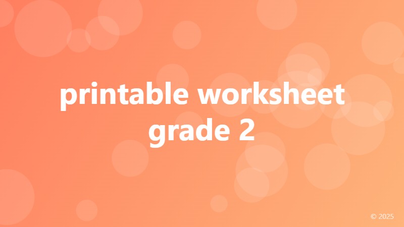 printable worksheet grade 2