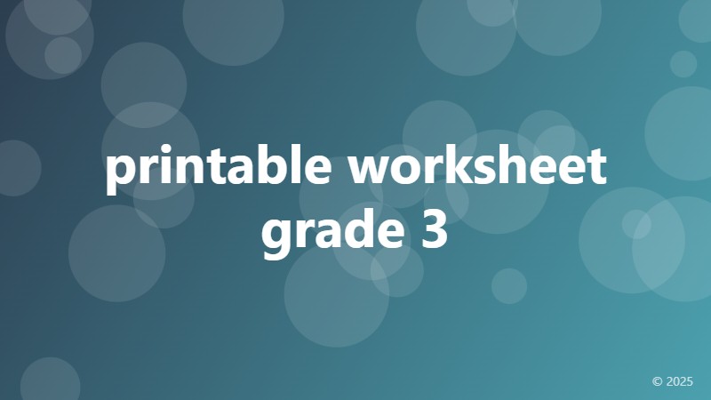printable worksheet grade 3