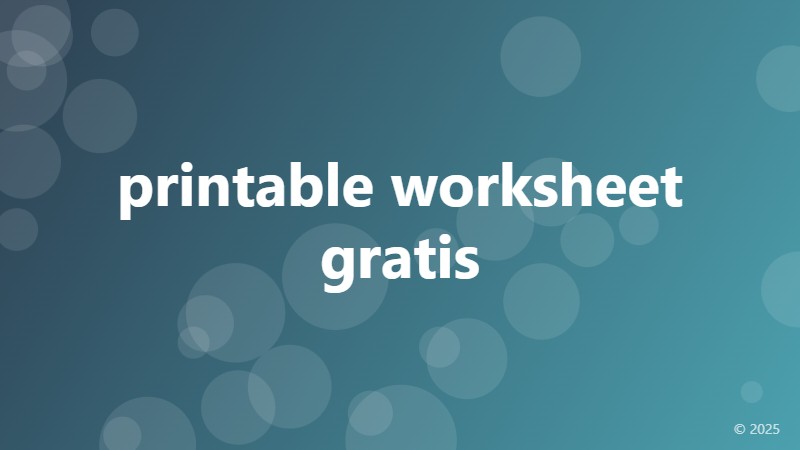 printable worksheet gratis