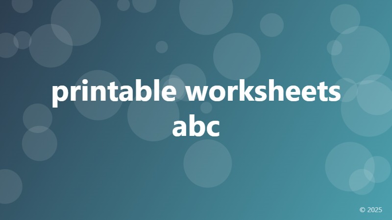 printable worksheets abc