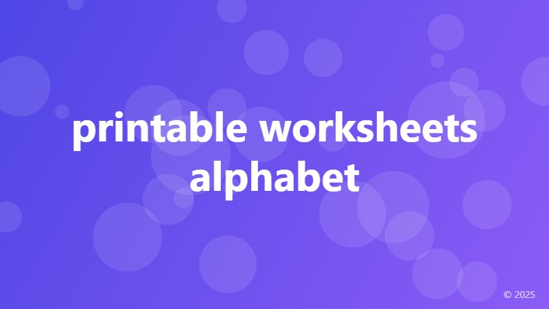 printable worksheets alphabet