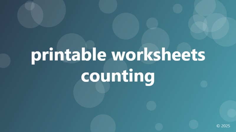 printable worksheets counting