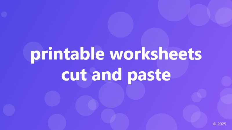 printable worksheets cut and paste