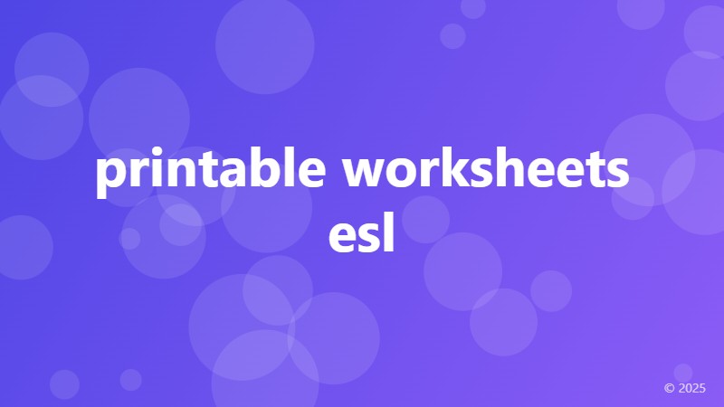 printable worksheets esl