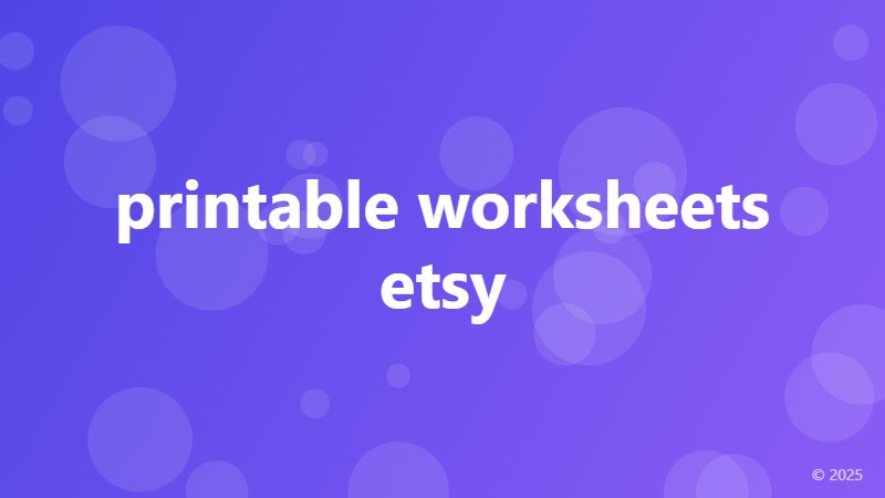 printable worksheets etsy