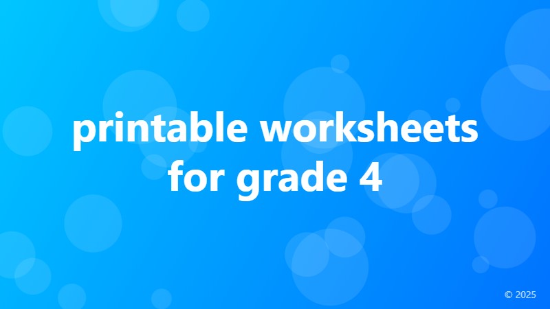 printable worksheets for grade 4