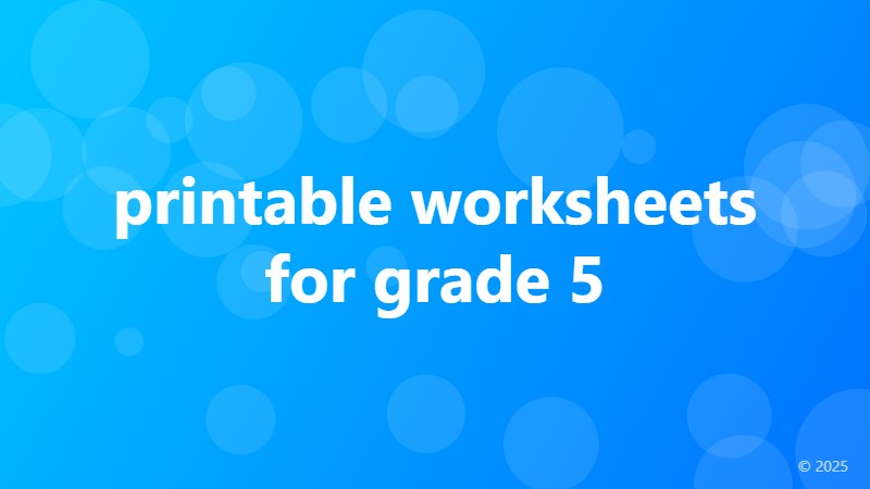 printable worksheets for grade 5