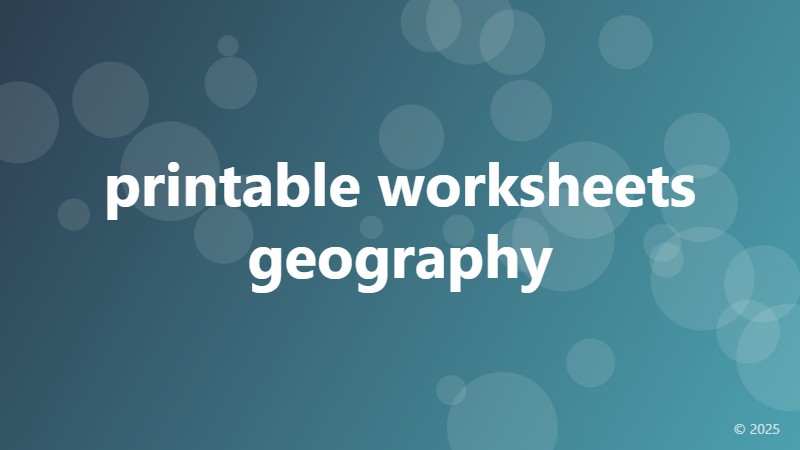 printable worksheets geography