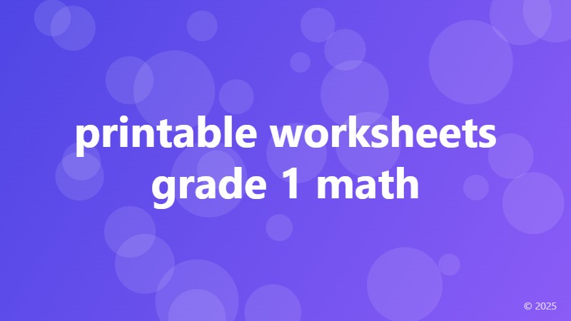 printable worksheets grade 1 math