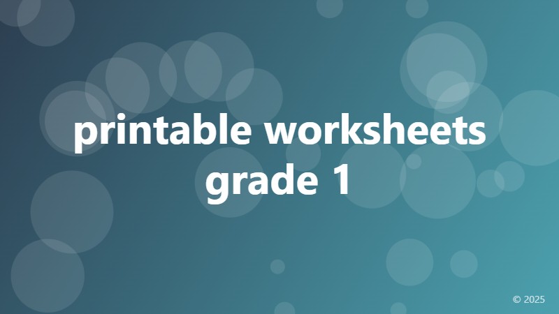printable worksheets grade 1