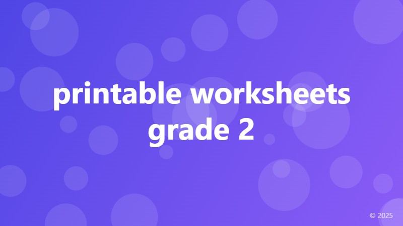 printable worksheets grade 2