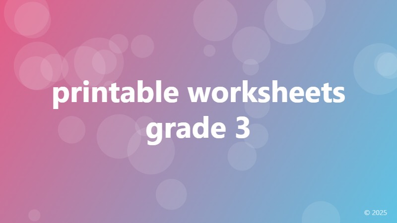 printable worksheets grade 3