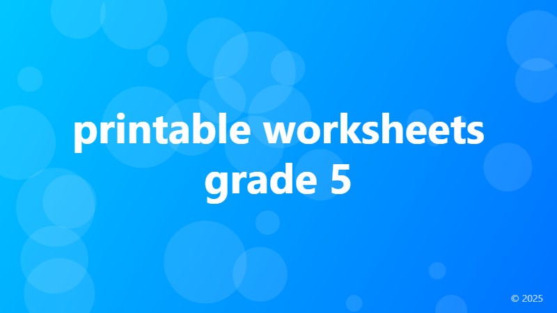 printable worksheets grade 5