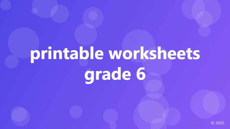 printable worksheets grade 6