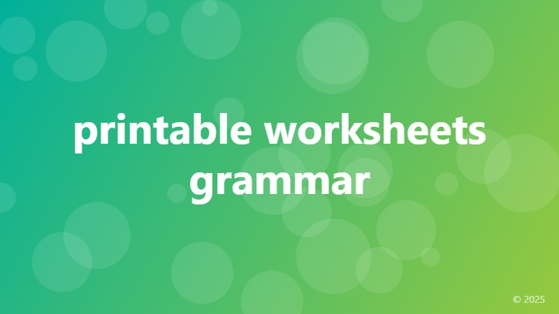 printable worksheets grammar