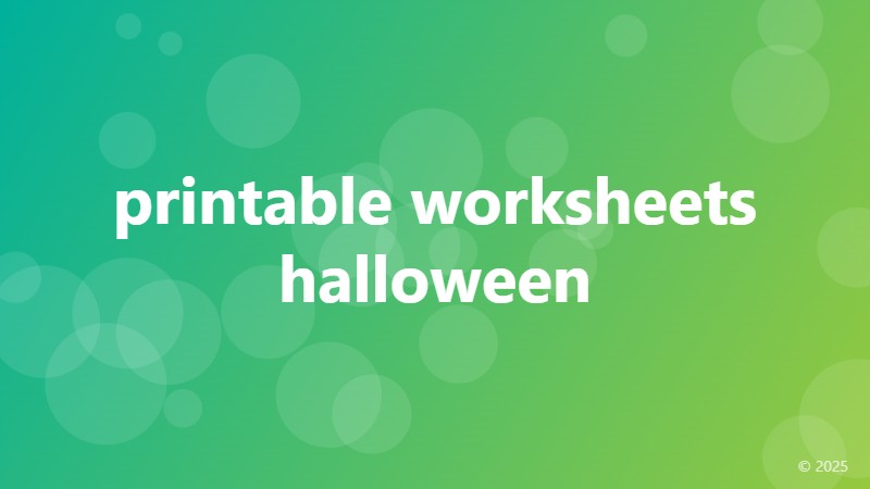 printable worksheets halloween
