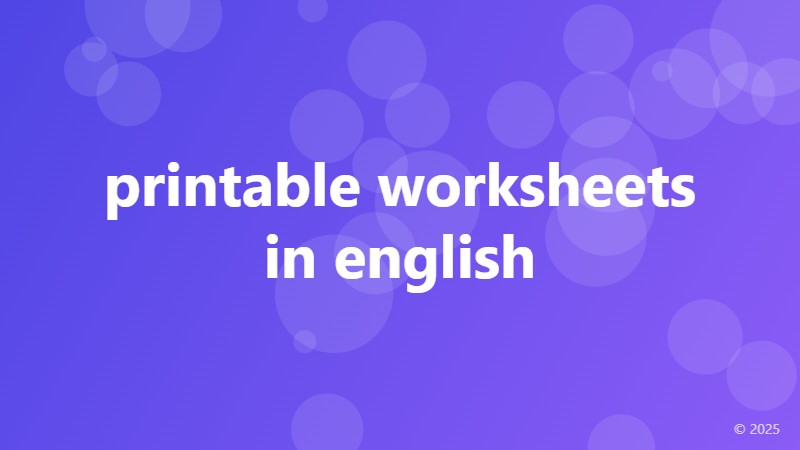 printable worksheets in english