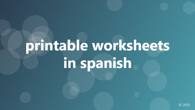 printable worksheets in spanish