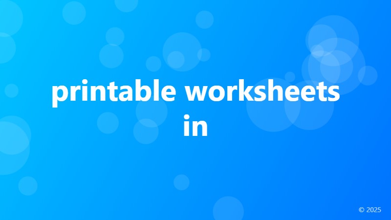 printable worksheets in